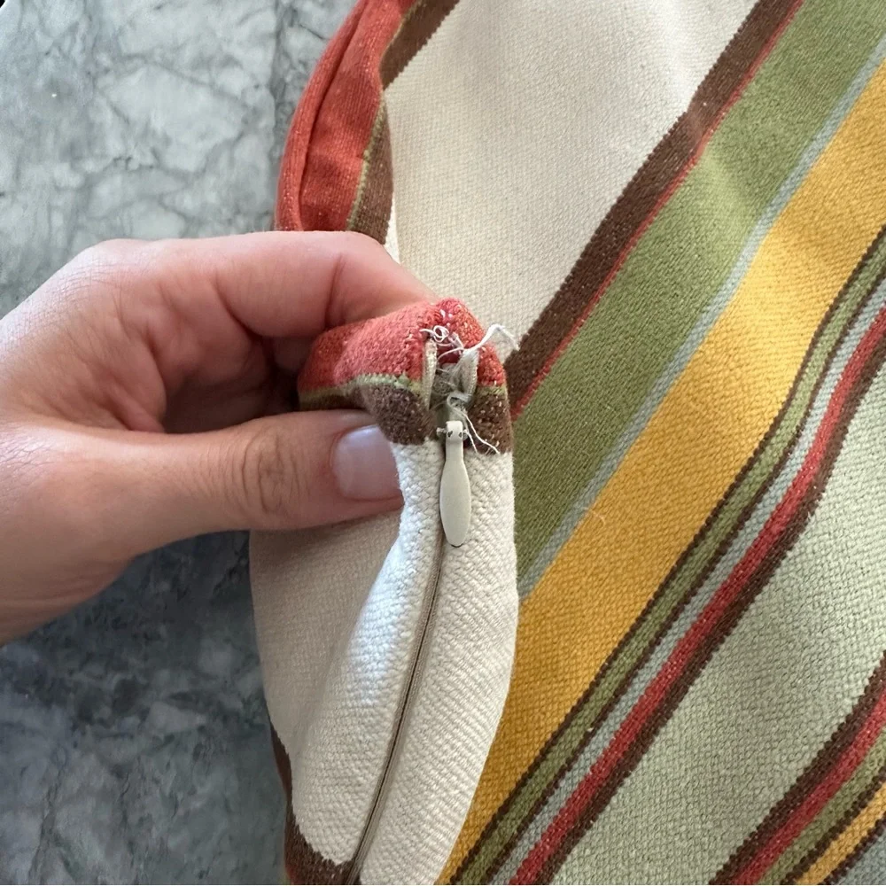 Pottery Barn Striped Pillow Cover - Picture 5 of 9